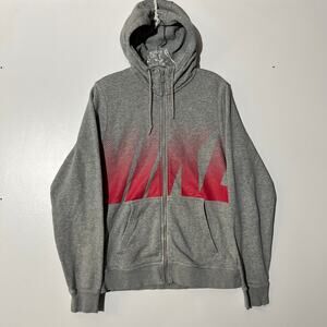 Vintage Y2K Nike Gray Spellout Full Zip Hoodie Sweater Womans Size Small